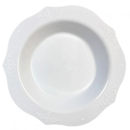 "BULK" Antique Collection Plastic Bowls White 12 oz Tablesettings Decorline   