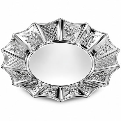 5oz Plastic kiddish Wine Cup and Saucer Set Silver Decor Diamond Disposable Cups Decorline