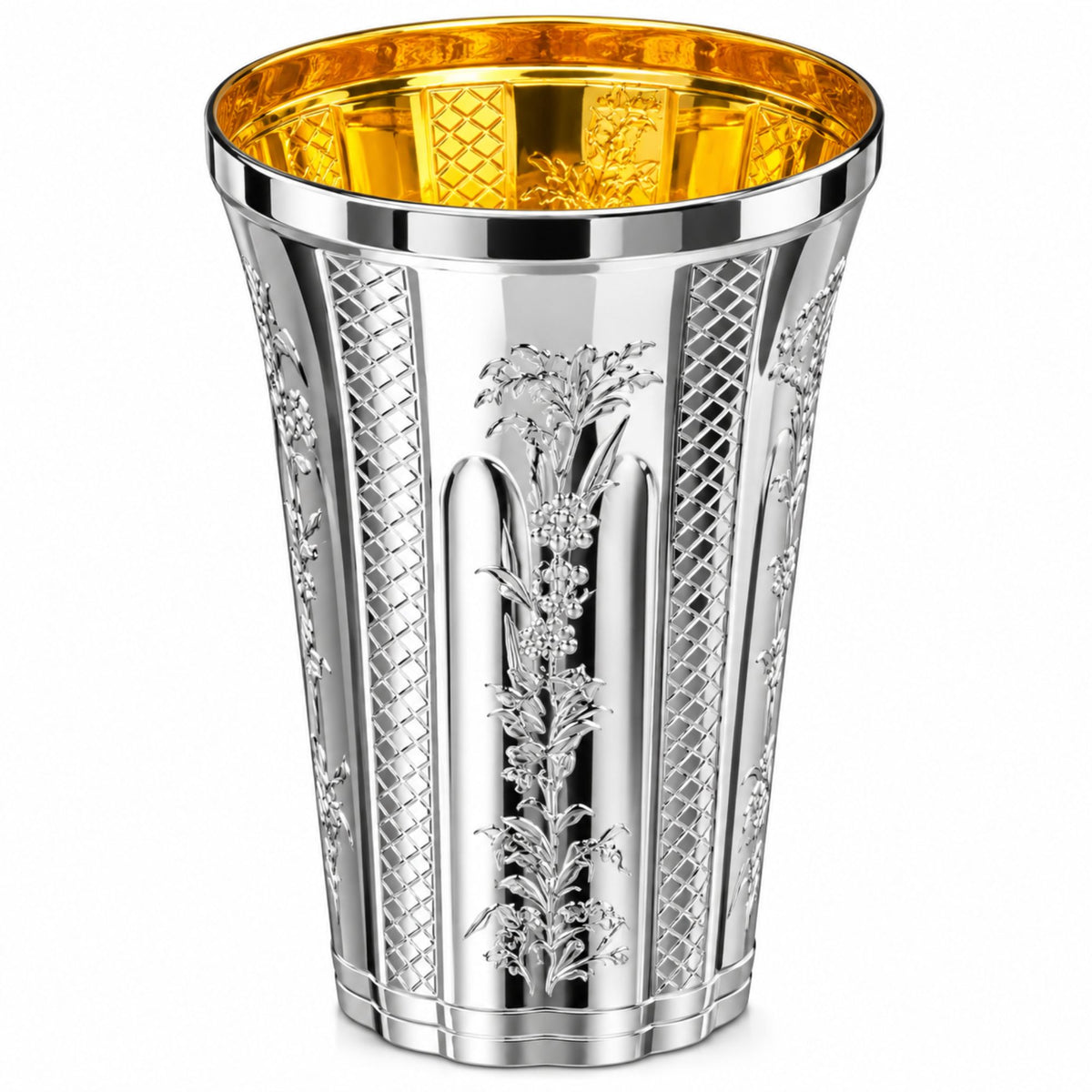 5oz Plastic kiddish Wine Cup and Saucer Set Silver Decor Diamond Disposable Cups Decorline