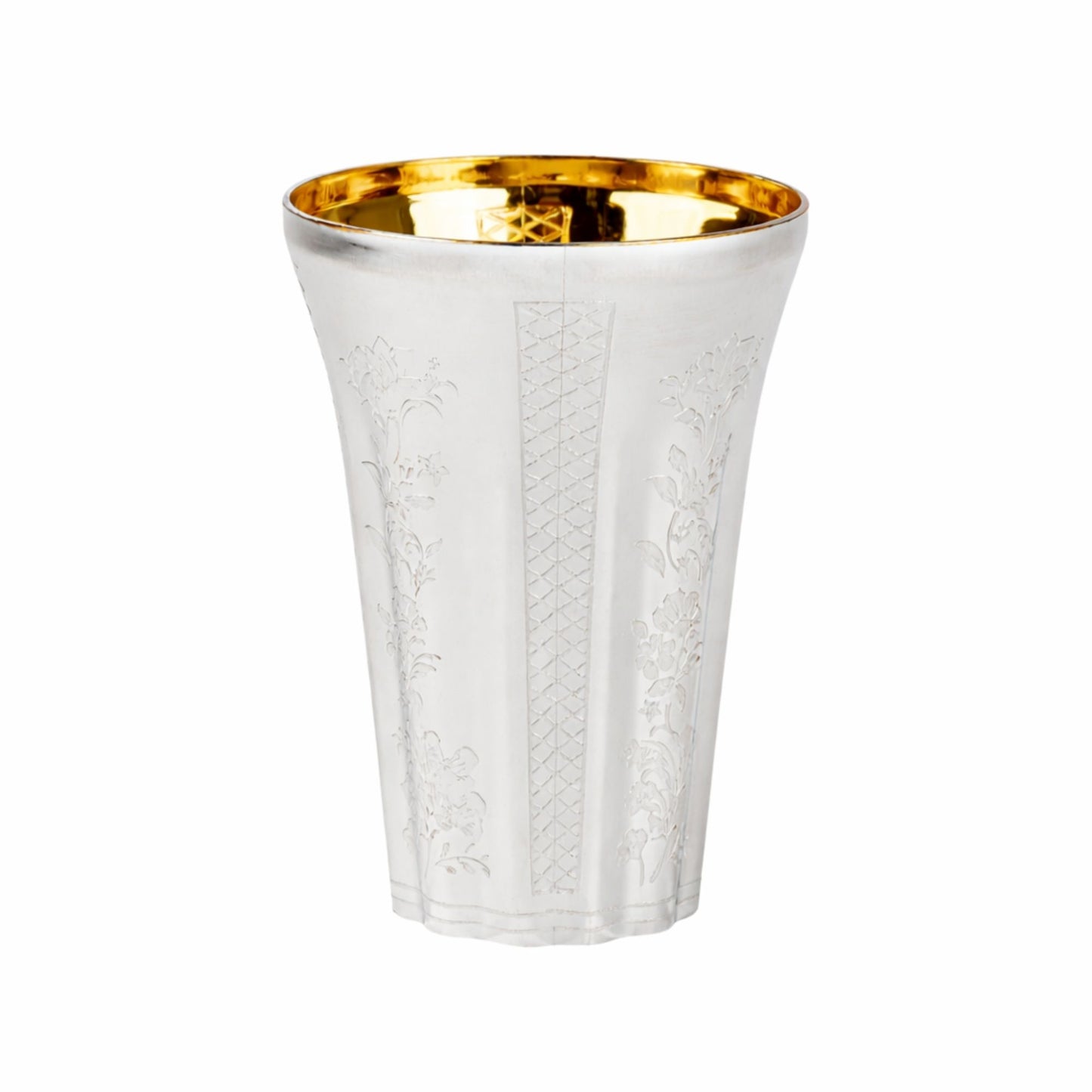 5.5 oz Set of 10 Silver Disposable Wine Kiddush Cups with Gold Interior Disposable Cups Decorline