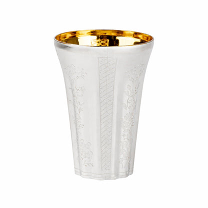 5.5 oz Set of 10 Silver Disposable Wine Kiddush Cups with Gold Interior Disposable Cups Decorline
