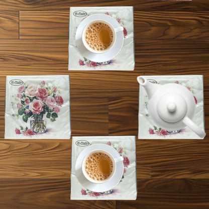 13" x 13" 3-Ply Premium Floral Tissue Napkins: 20 Count Napkins Ti-Flair