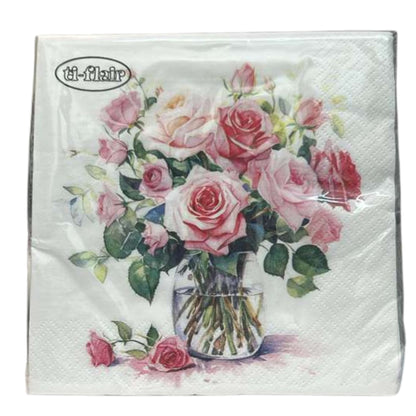 13" x 13" 3-Ply Premium Floral Tissue Napkins: 20 Count Napkins Ti-Flair