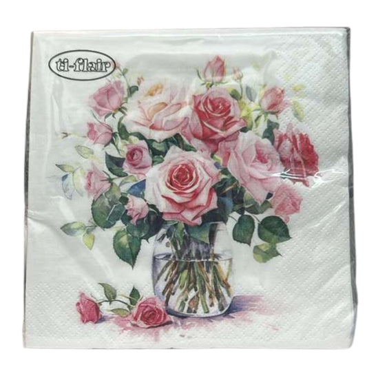13" x 13" 3-Ply Premium Floral Tissue Napkins: 20 Count Napkins Ti-Flair