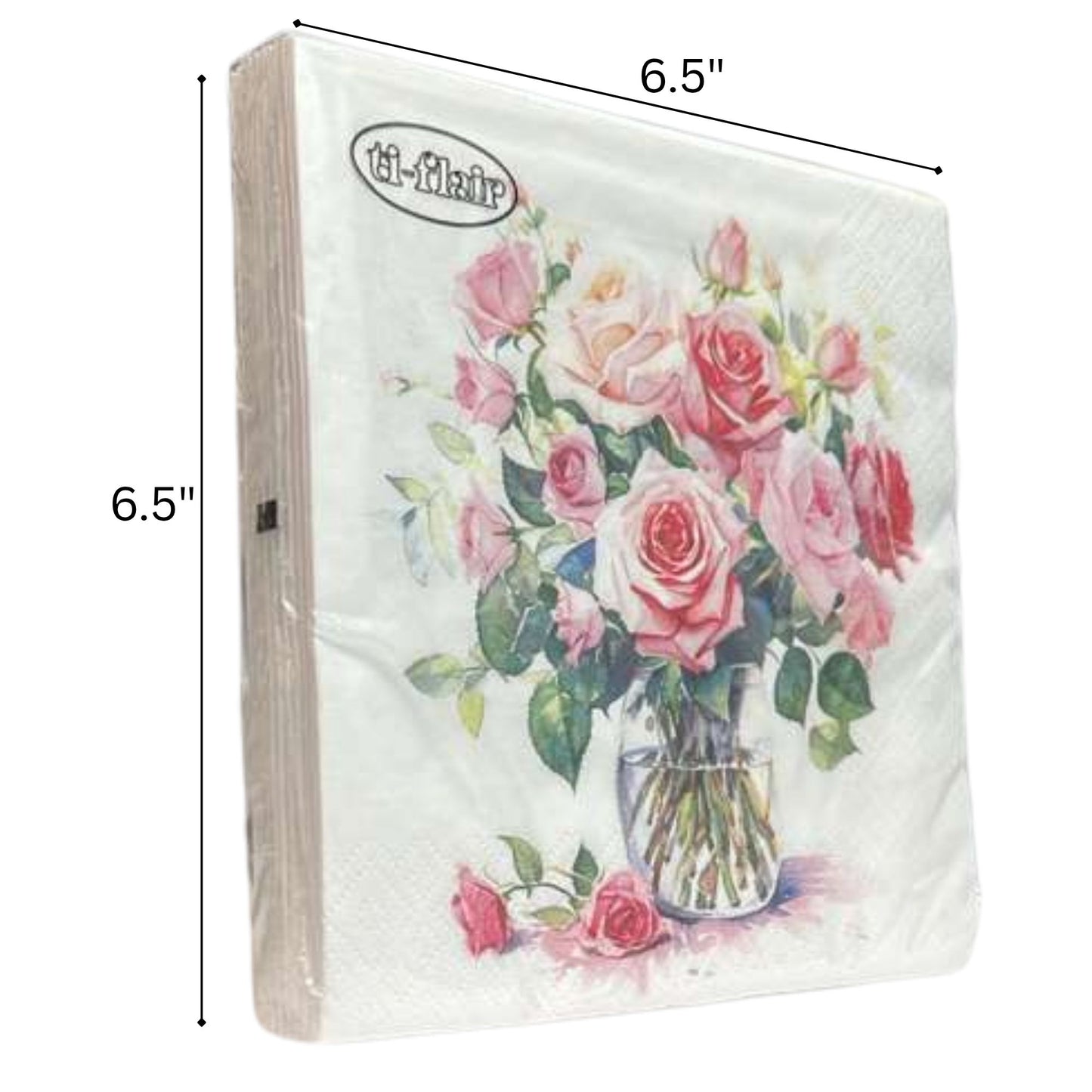 13" x 13" 3-Ply Premium Floral Tissue Napkins: 20 Count Napkins Ti-Flair