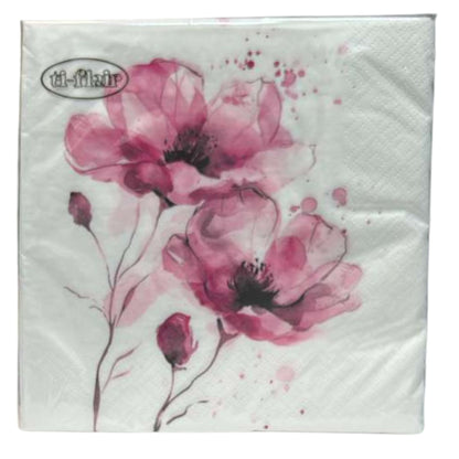 13" x 13" 3-Ply Premium Floral Tissue Napkins: 20 Count Napkins Ti-Flair