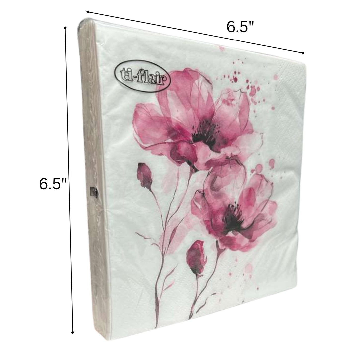 13" x 13" 3-Ply Premium Floral Tissue Napkins: 20 Count Napkins Ti-Flair
