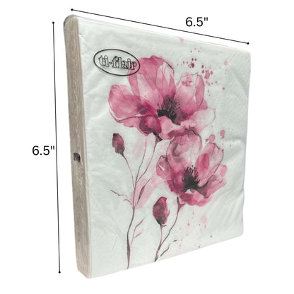 13" x 13" 3-Ply Premium Floral Tissue Napkins: 20 Count Napkins Ti-Flair