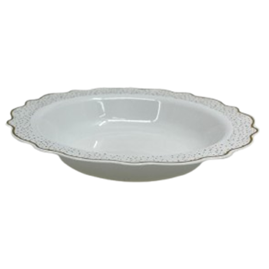 Confetti Collections Soup Bowls White Gold 12 oz Bowls Decorline   