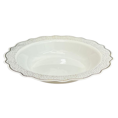 Confetti Collections Soup Bowls White Gold 12oz 10CT Bowls Decorline