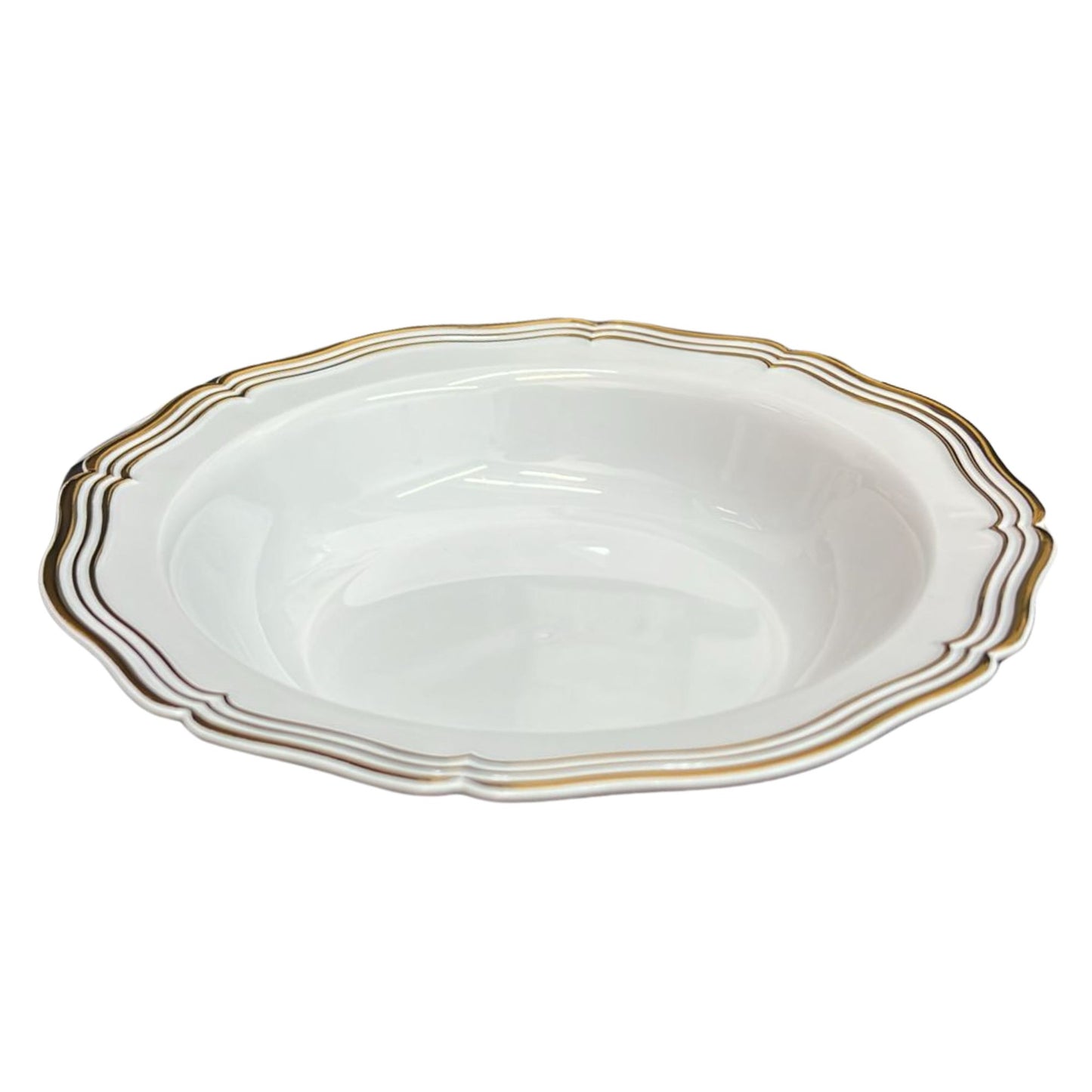 Aristocrat Collection 7.5" White & Gold Plastic Soup Bowls 10CT Tablesettings Decorline
