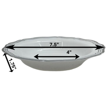 Aristocrat Collection Plastic Soup Bowls White & Silver 7.5 inches Tablesettings Decorline   