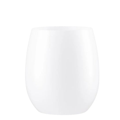 12oz Stemless Plastic Disposable Wine Goblet White 6 Pack Wine Goblets Decorline