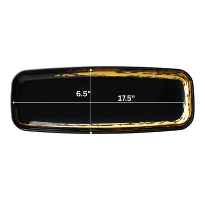 Whisk 6.5"x17.5" Black Oval Serving Disposable Plastic Tray Disposable Serving Trays Decorline