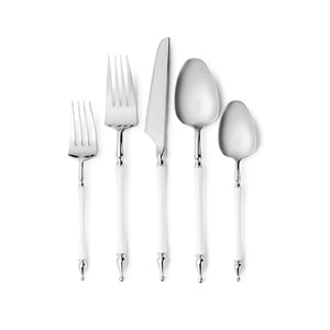 Sophisticated Cutlery 40 pcs White / Silver Top Plastic Tableware  Sophisticate   