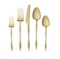 Sophisticated Cutlery 40 pcs Glitter Gold / Gold Top Plastic Tableware  Sophisticate   