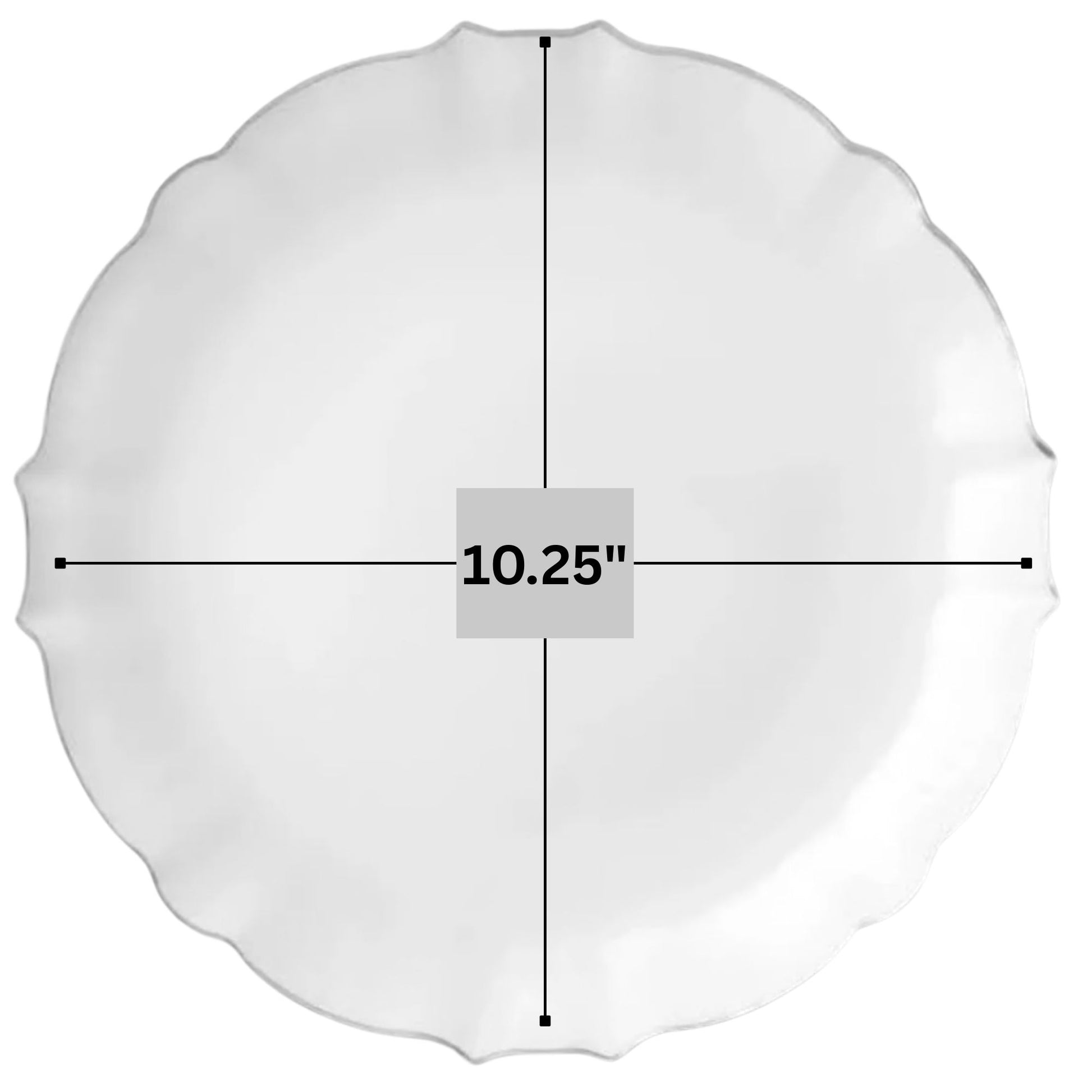 Luxe 10.25" White With Silver Rim Plastic Disposable Dinner Plates 10 Pack Disposable Plates VeZee