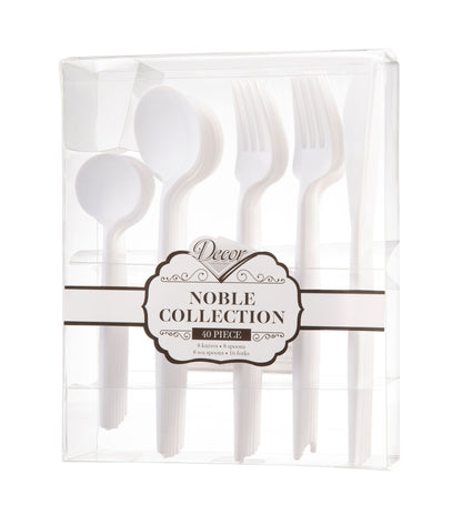 Noble Collection White Flatware Set Tablesettings Decorline   