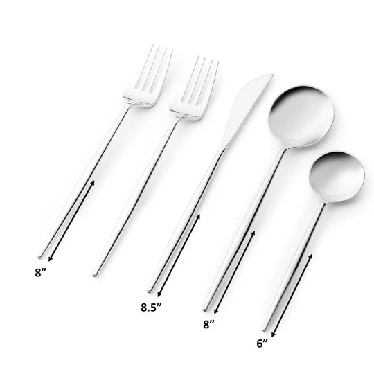 Noble Collection Shiny Silver Flatware Set Tablesettings Decorline   