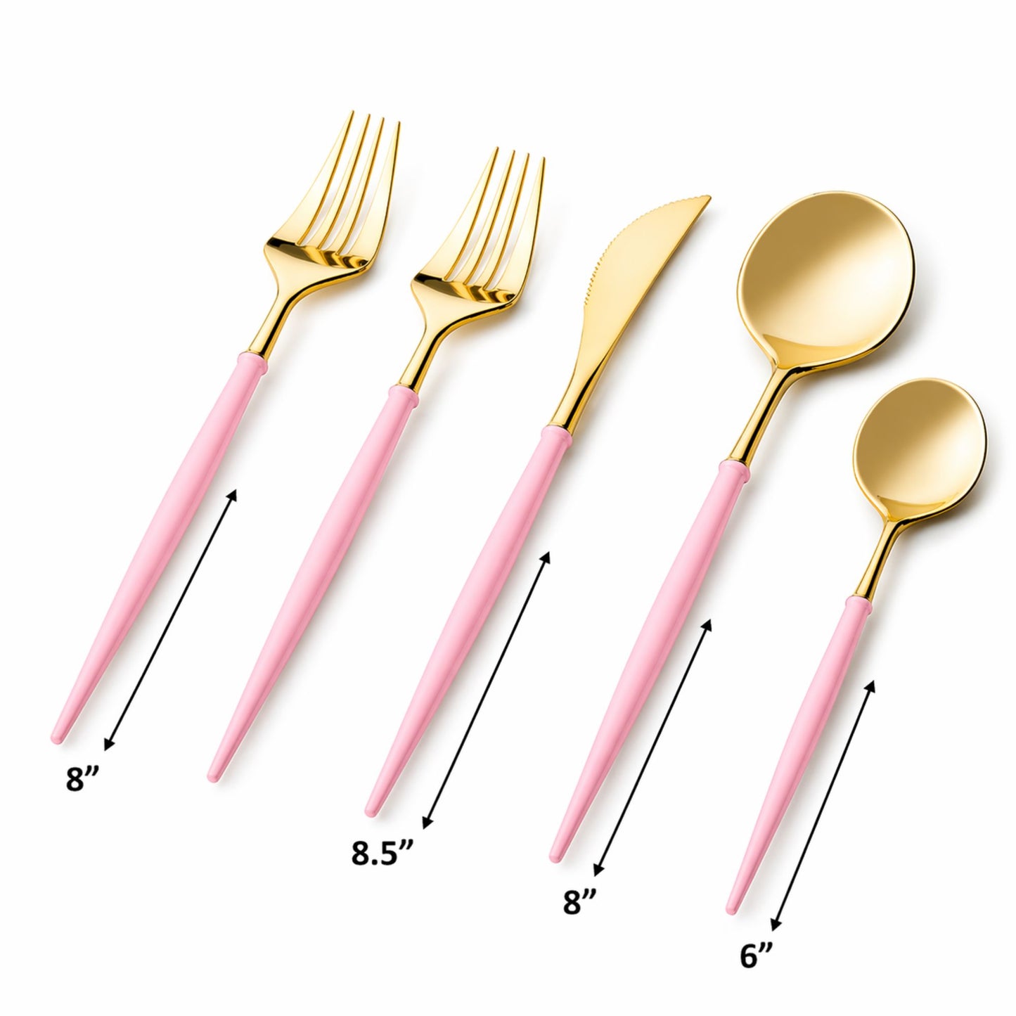 Noble Gold Top/Pink Bottom Plastic Cutlery Set 40 Pack Cutlery Set Decorline