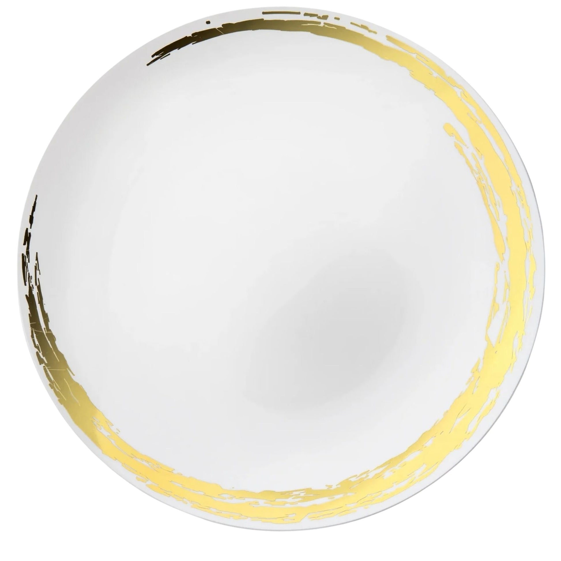 Whisk 10.25" White & Gold Disposable Plastic Dinner Plate 10 Pcs Disposable Plates Decorline