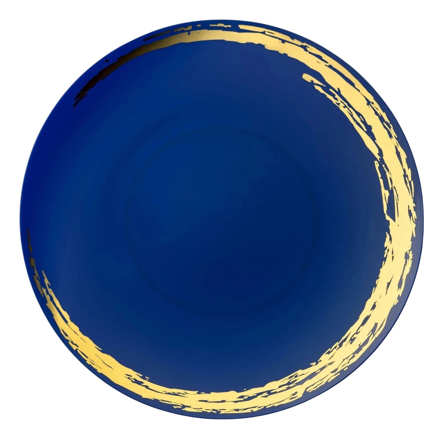 10.25" Blue & Gold Plastic Dinner Plates-Whisk -10 Pack Disposable Plates Decorline