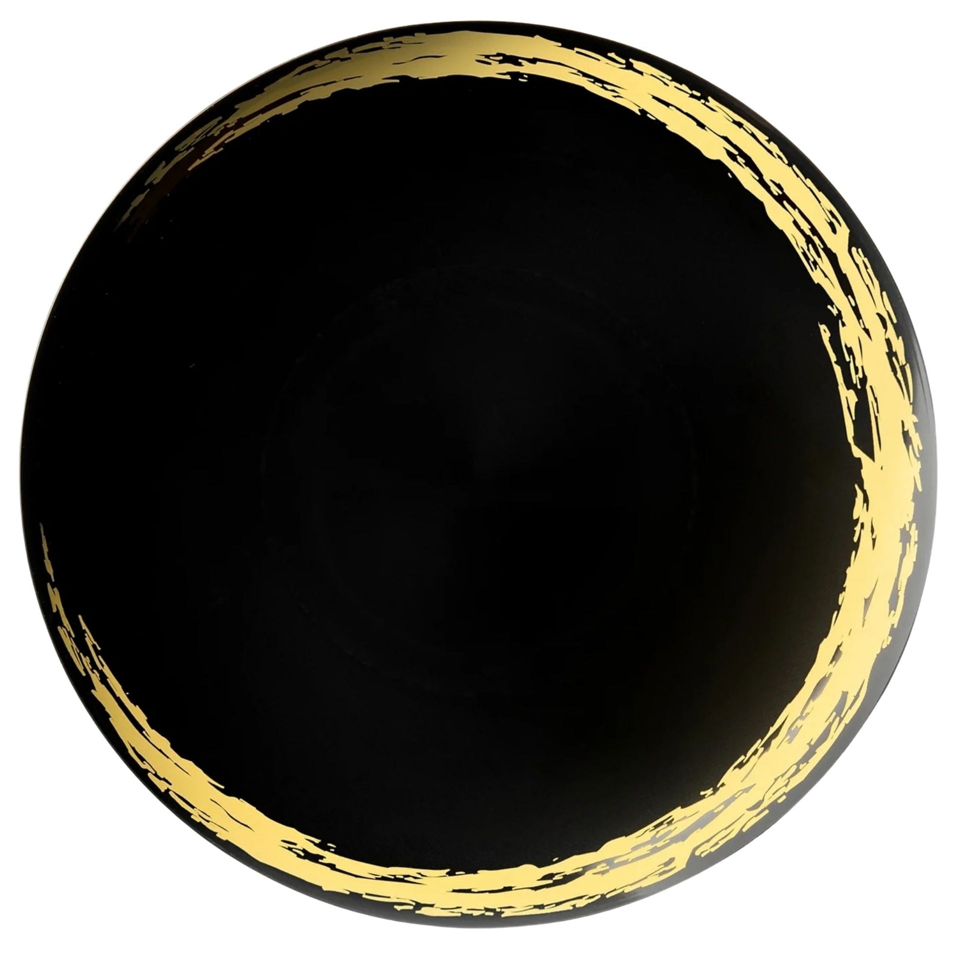 Whisk 10.25" Black & Gold Disposable Plastic Dinner Plates 10 Pcs Disposable Plates Decorline