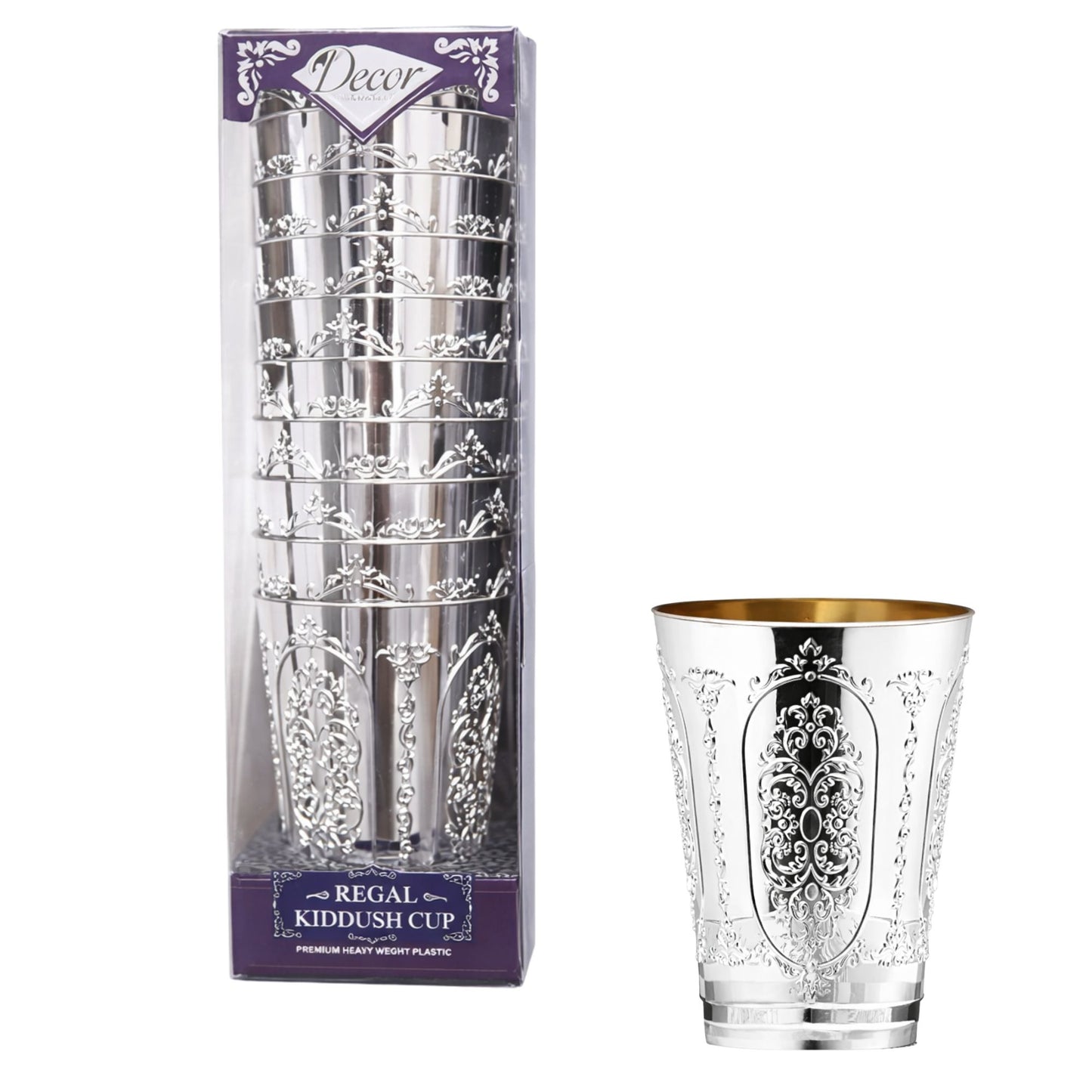 5oz Plastic Wine Kiddush Cups Regal Round Bottom 10 Pack Tablesettings Decorline
