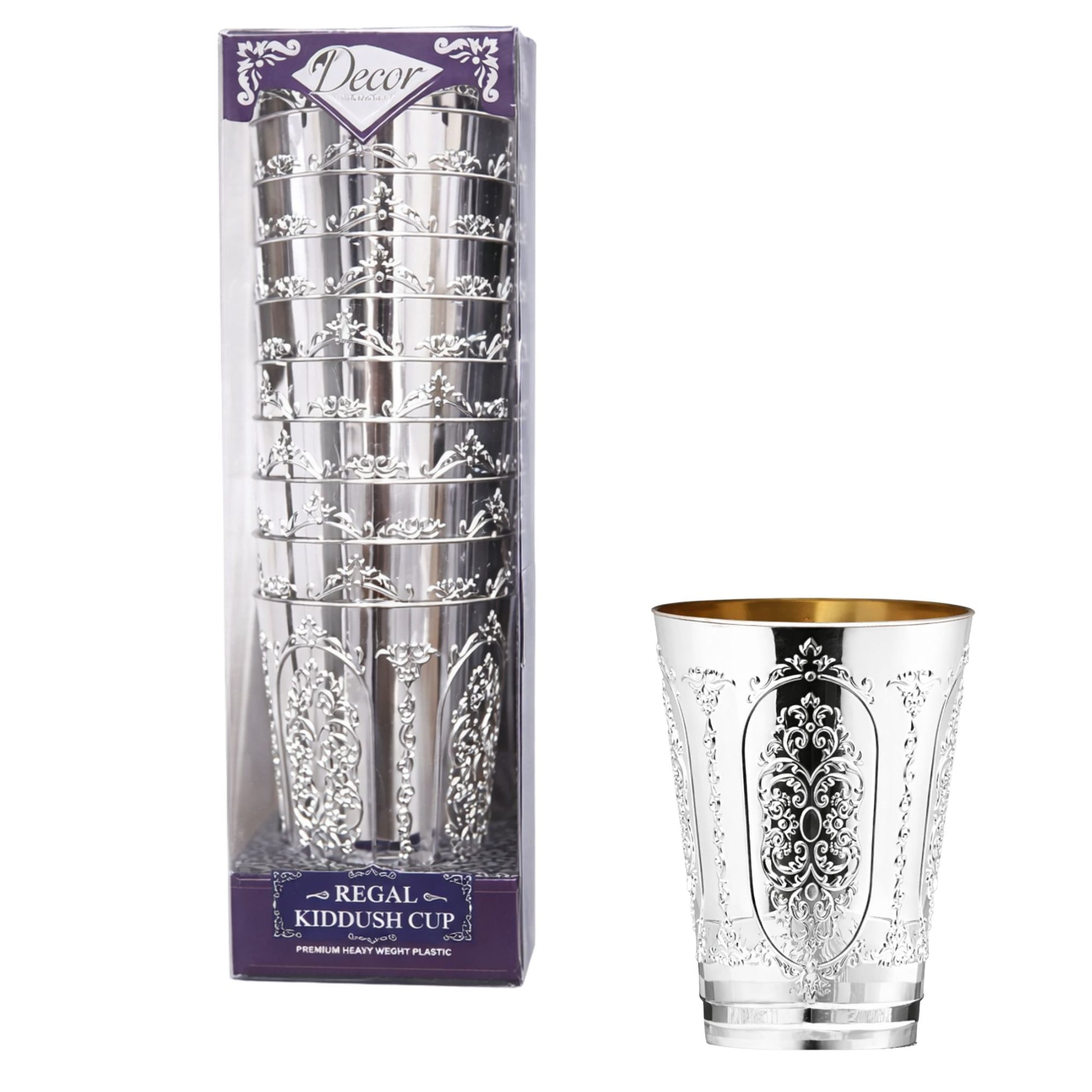 5oz Plastic Wine Kiddush Cups Regal Round Bottom 10 Pack Tablesettings Decorline