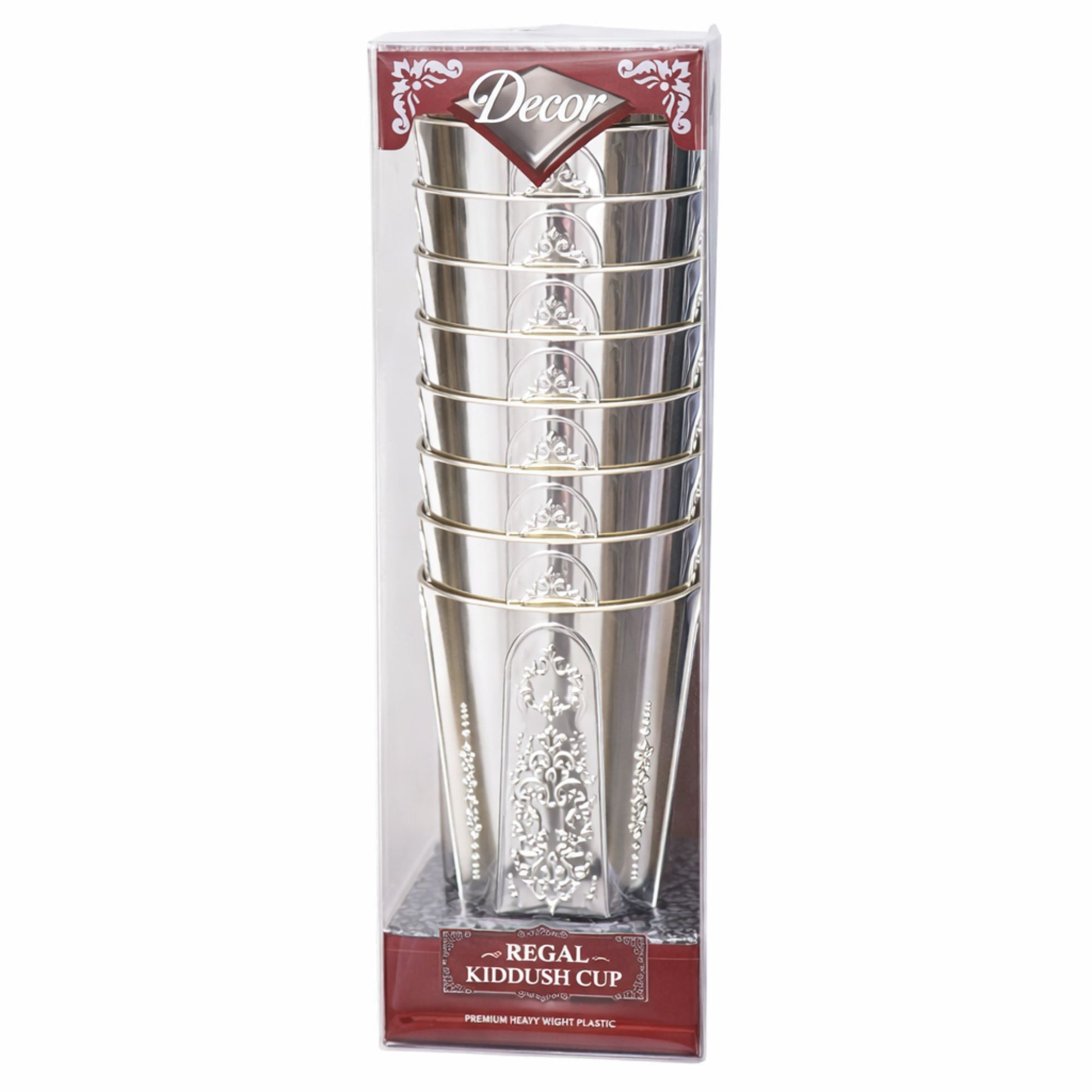 5oz Plastic Wine Kiddush Cup Regal Square Bottom 10 Pack Religious Items Decorline