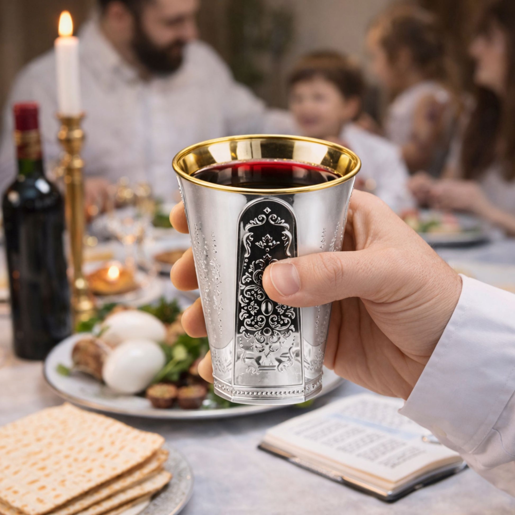 5oz Plastic Wine Kiddush Cup Regal Square Bottom 10 Pack Religious Items Decorline