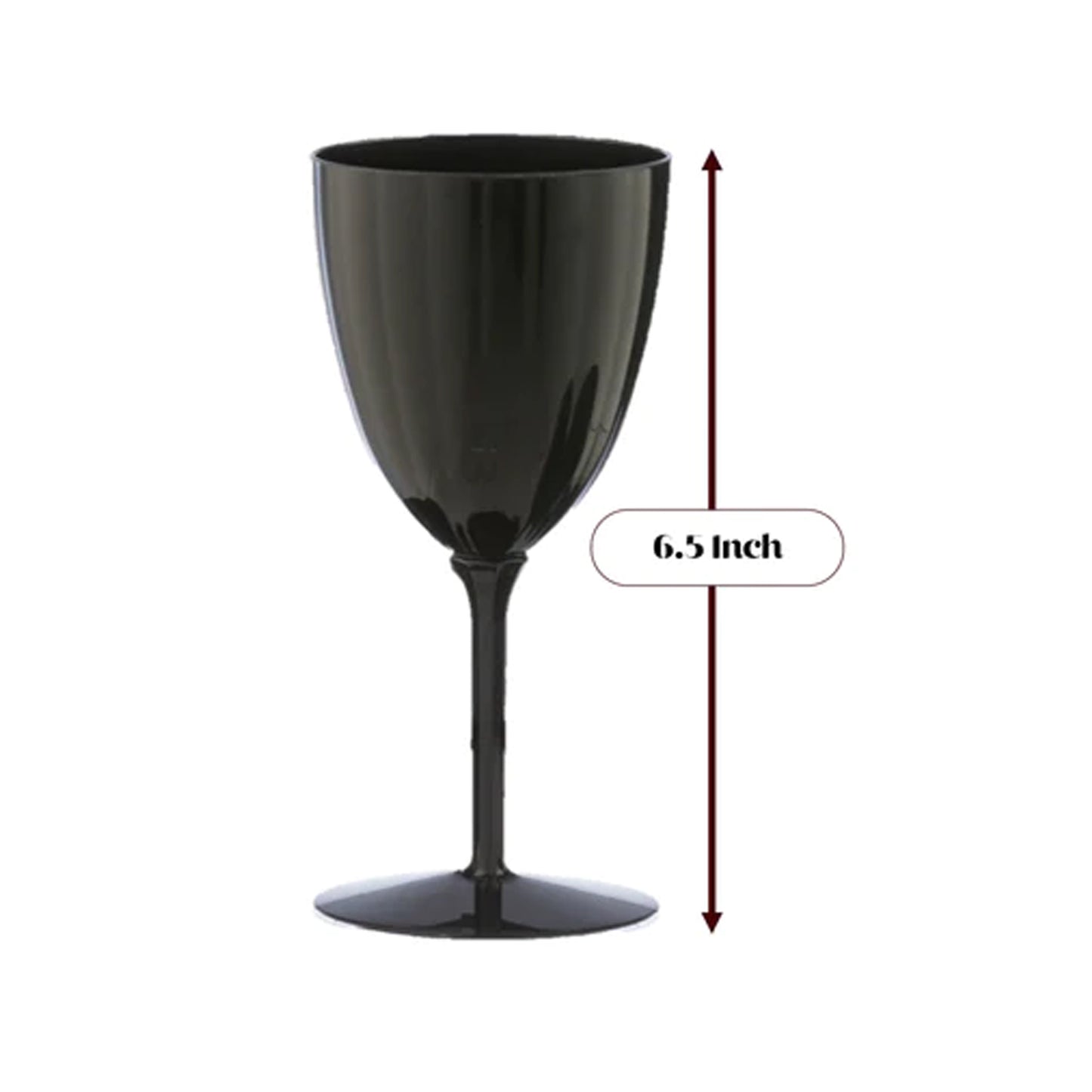 Black Plastic Wine Goblet 7oz  Decorline   