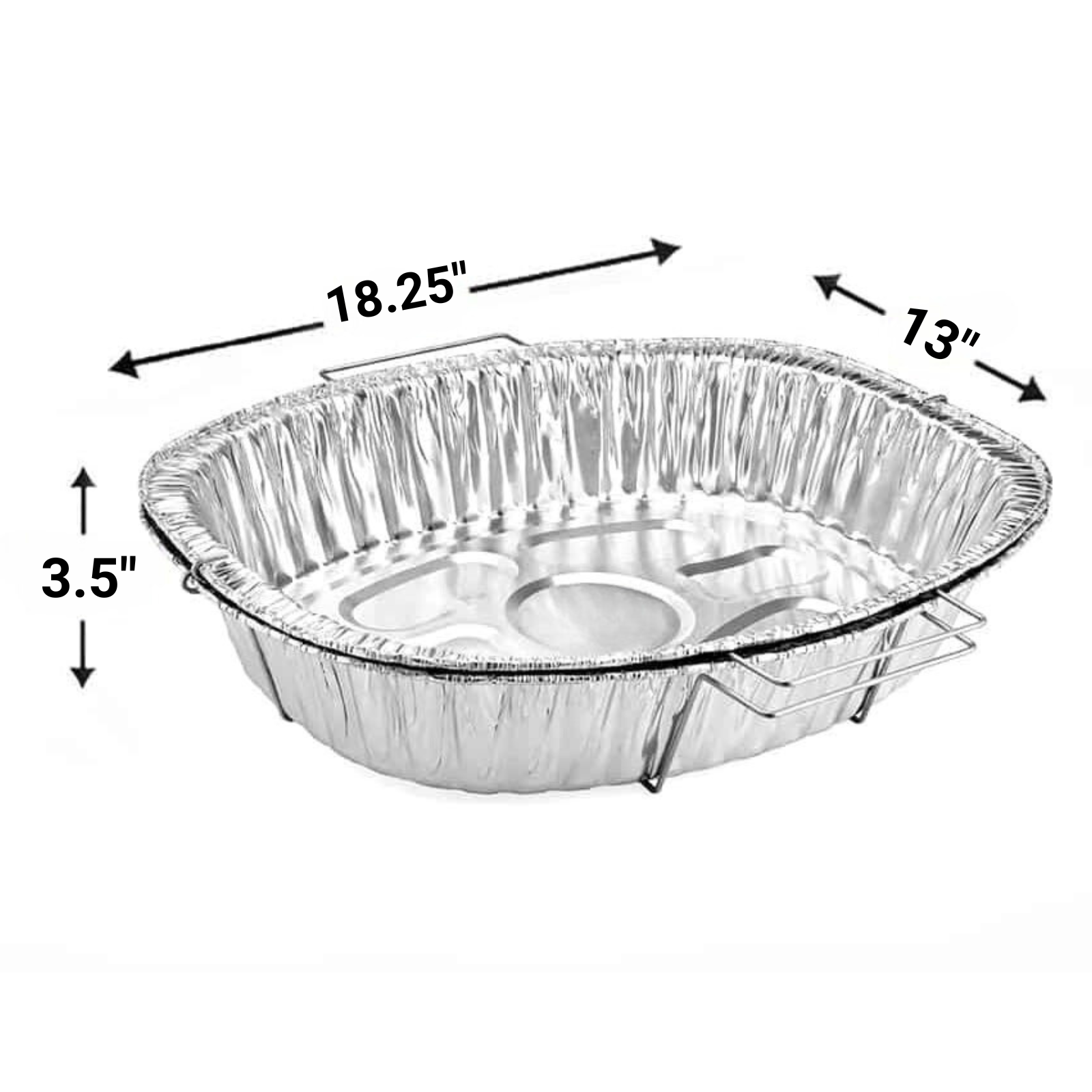 Disposable Aluminum Oval 18.25X13X3.5 inches Turkey Roaster Handle Rack Roaster Disposable VeZee   