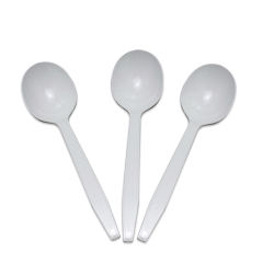 "BULK" Plastic Cutlery Table Spoons Medium Weight Disposable White Cutlery Nicole Collection   