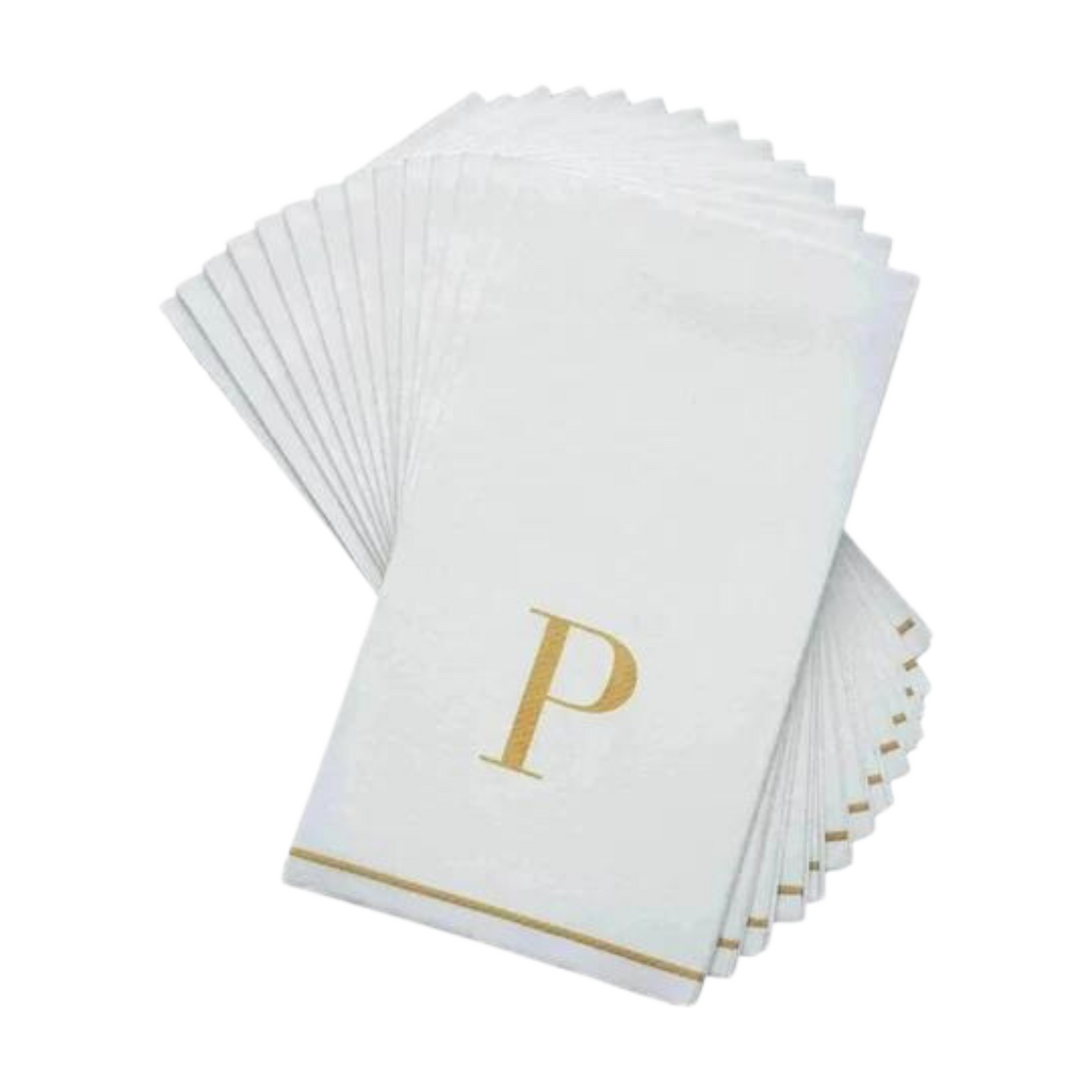 Letter P Gold Monogram Paper Disposable Dinner Napkins | 14 Napkins Napkins Luxe Party NYC 12 Packs (168 Napkins) ⟹ 10% OFF  