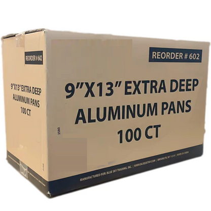 *WHOLESALE* 9 x 13” Half Size Extra-Deep Extra-Heavy Disposable Aluminum Pans 100ct/case Disposable VeZee