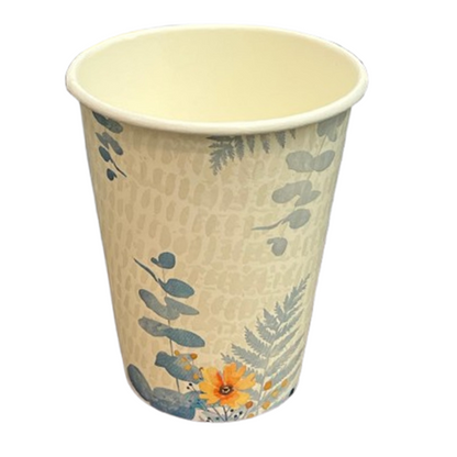 Floral Bliss Teal 12oz Paper Cups Disposable Cups Nicole Home Collection