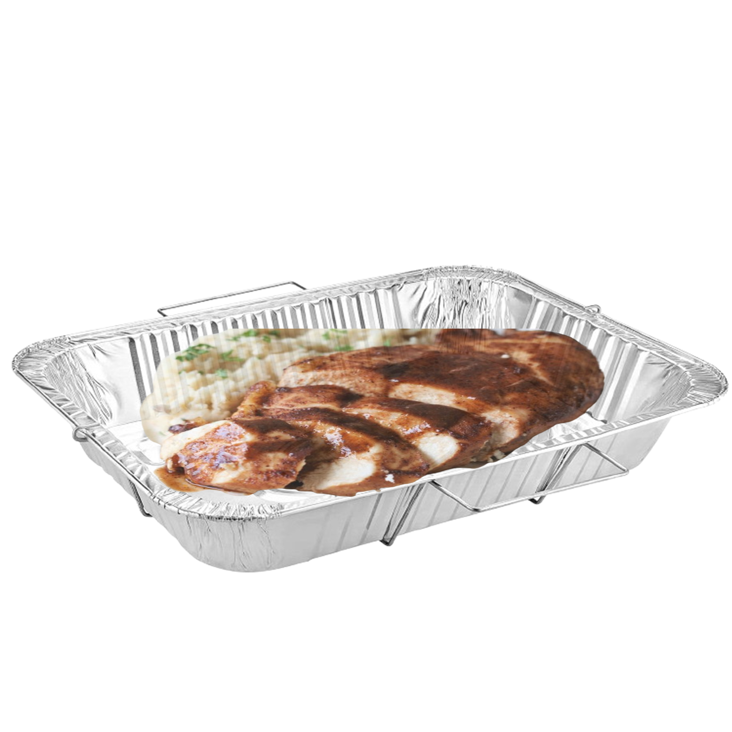 Disposable Aluminum 20.75X12.75X3 inches Full Size Pans with Handle Rack Disposable VeZee