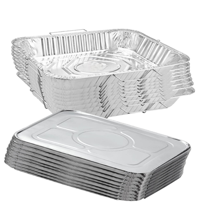 Disposable Aluminum 20.75X12.75X3 inches Full Size Pans with  Handle Rack With Lids Disposable VeZee   