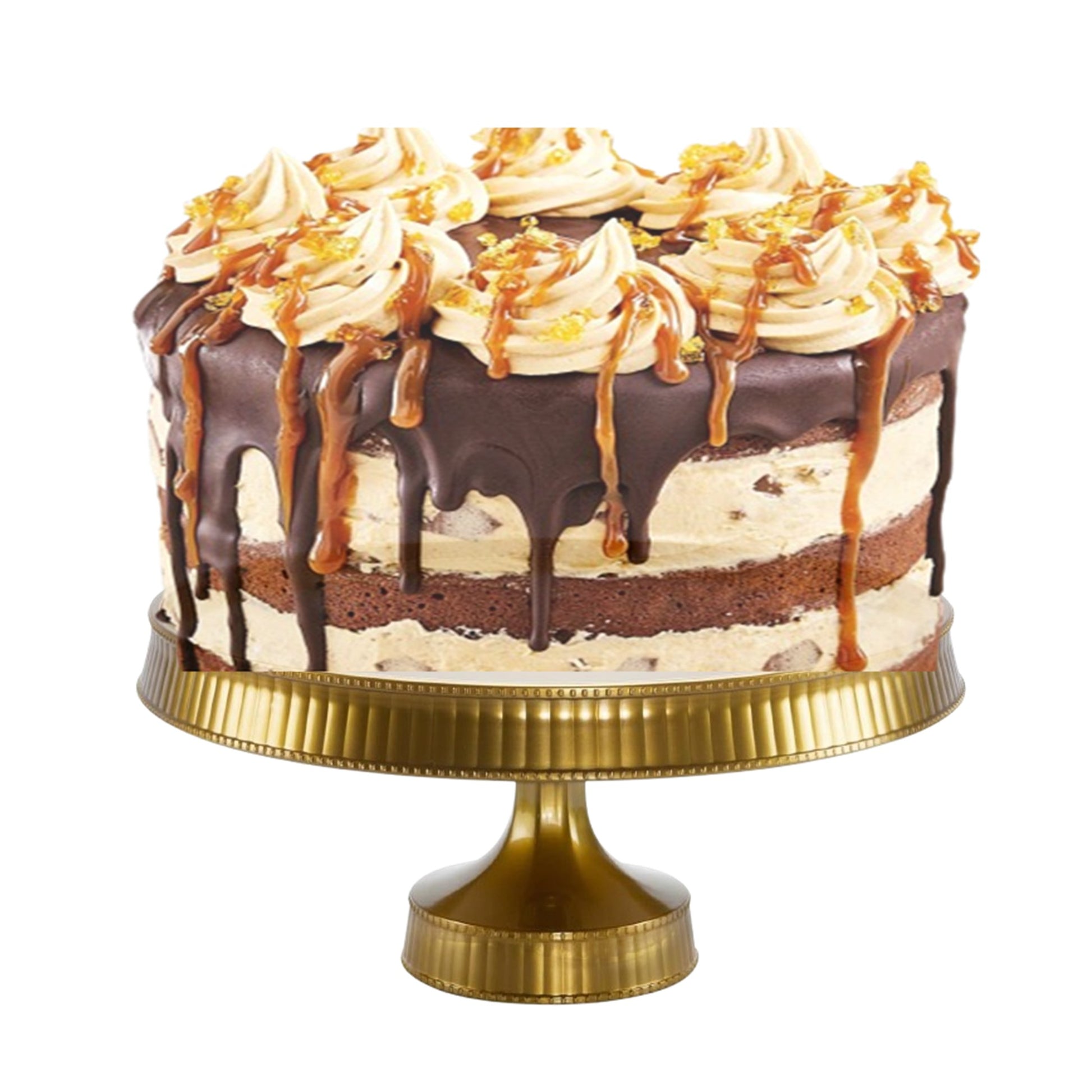 Premium Extra Heavyweight Gold Cake Plastic Stands 10.5" Disposable Lillian