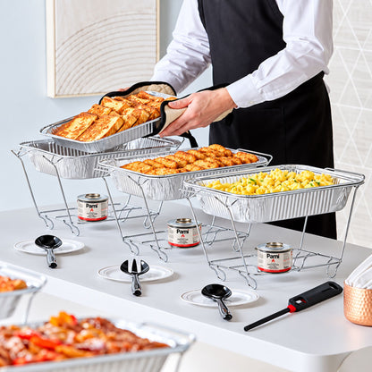 alf Size Chafing Buffet Wire Rack, Metal Chafer Stand for Aluminum Pans, Catering, Parties & Events Disposable chaffing rack VeZee