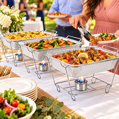 alf Size Chafing Buffet Wire Rack, Metal Chafer Stand for Aluminum Pans, Catering, Parties & Events Disposable chaffing rack VeZee