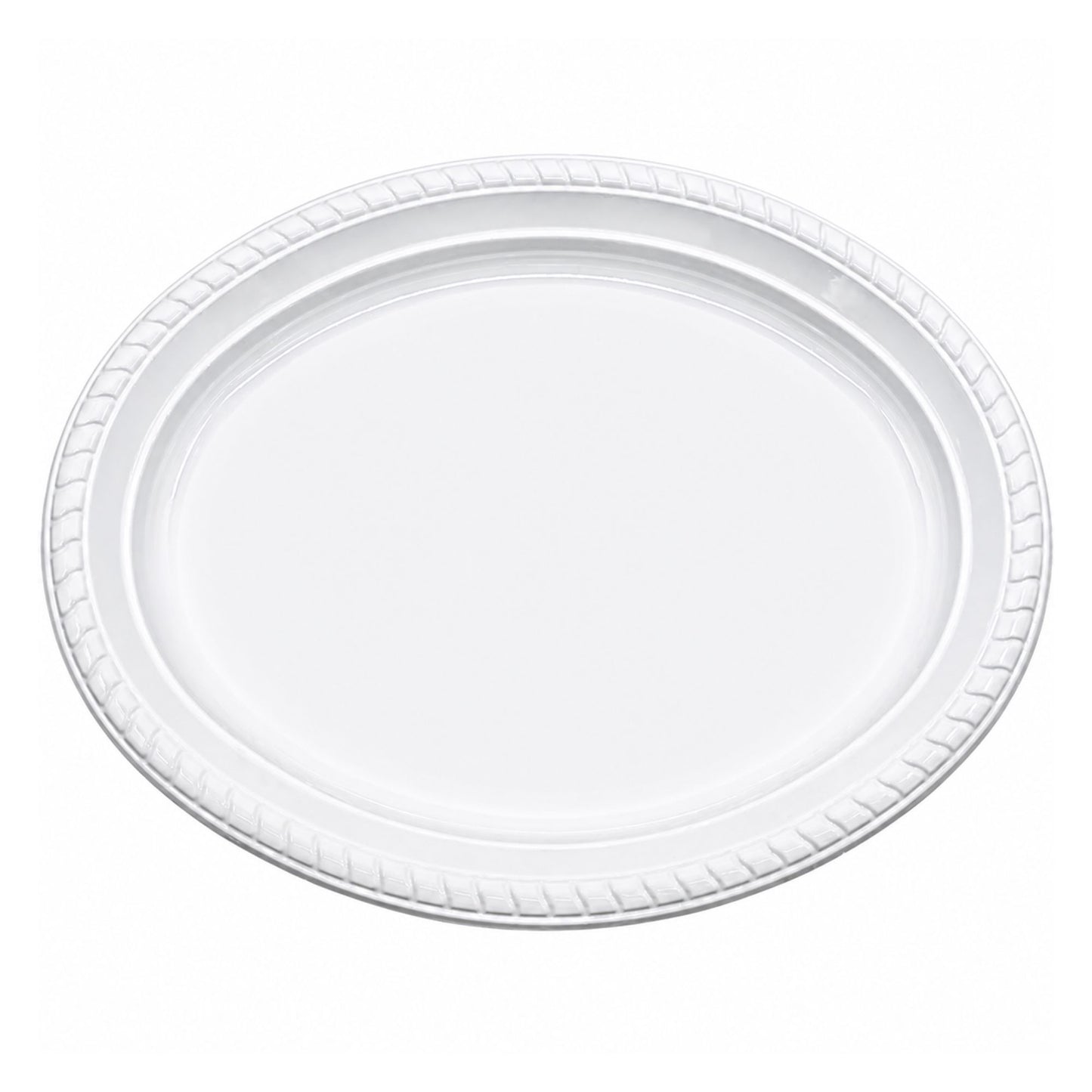 *JUMBO PACK* 12¼"x9¾" White Plastic Disposable Heavy Weight Oval Serving Plate Disposable Plates Hanna K