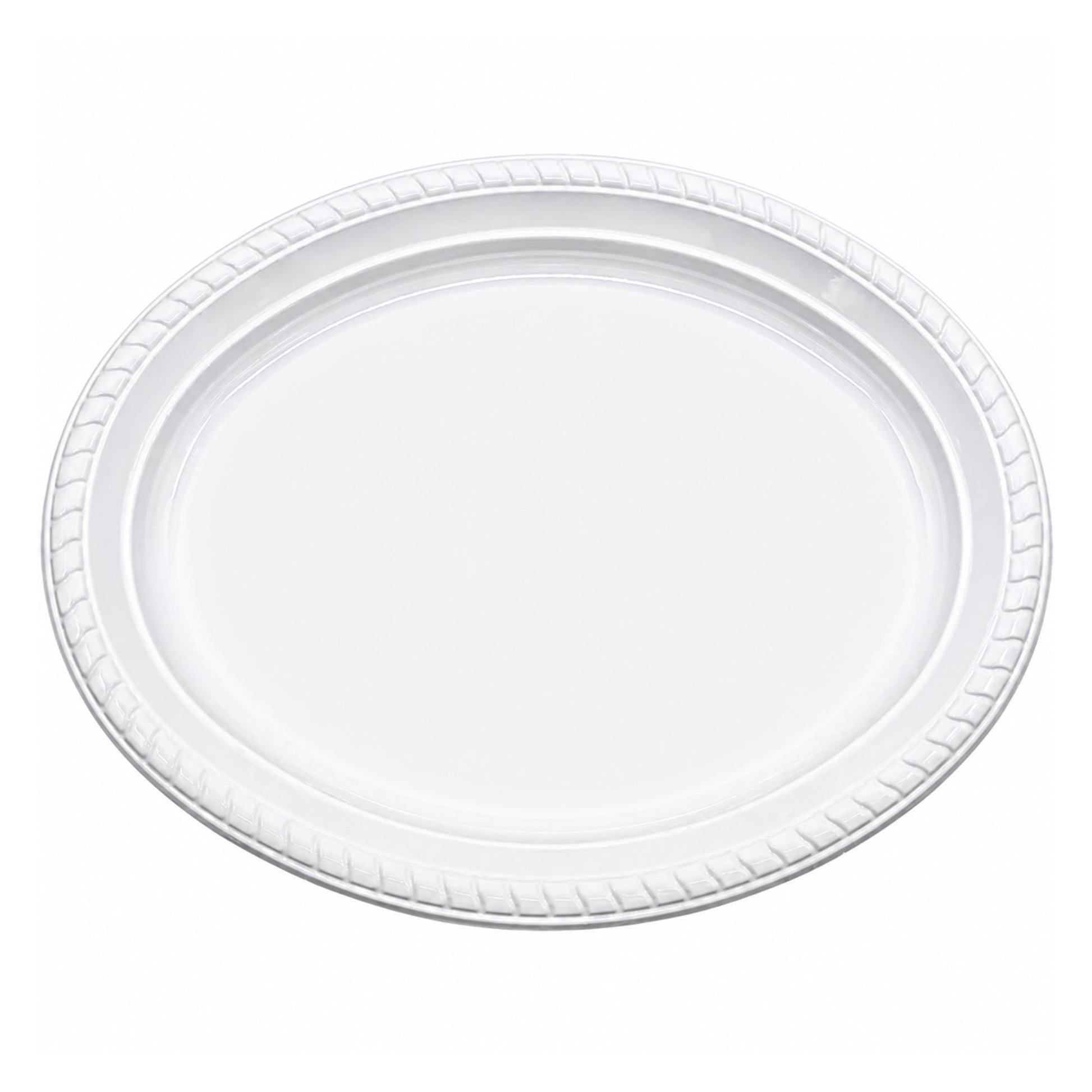 *JUMBO PACK* 12¼"x9¾" White Plastic Disposable Heavy Weight Oval Serving Plate Disposable Plates Hanna K