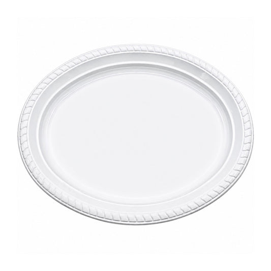 *JUMBO PACK* 11½"x9" White Plastic Disposable Heavy Weight Oval Serving Bowl Disposable Plates Hanna K