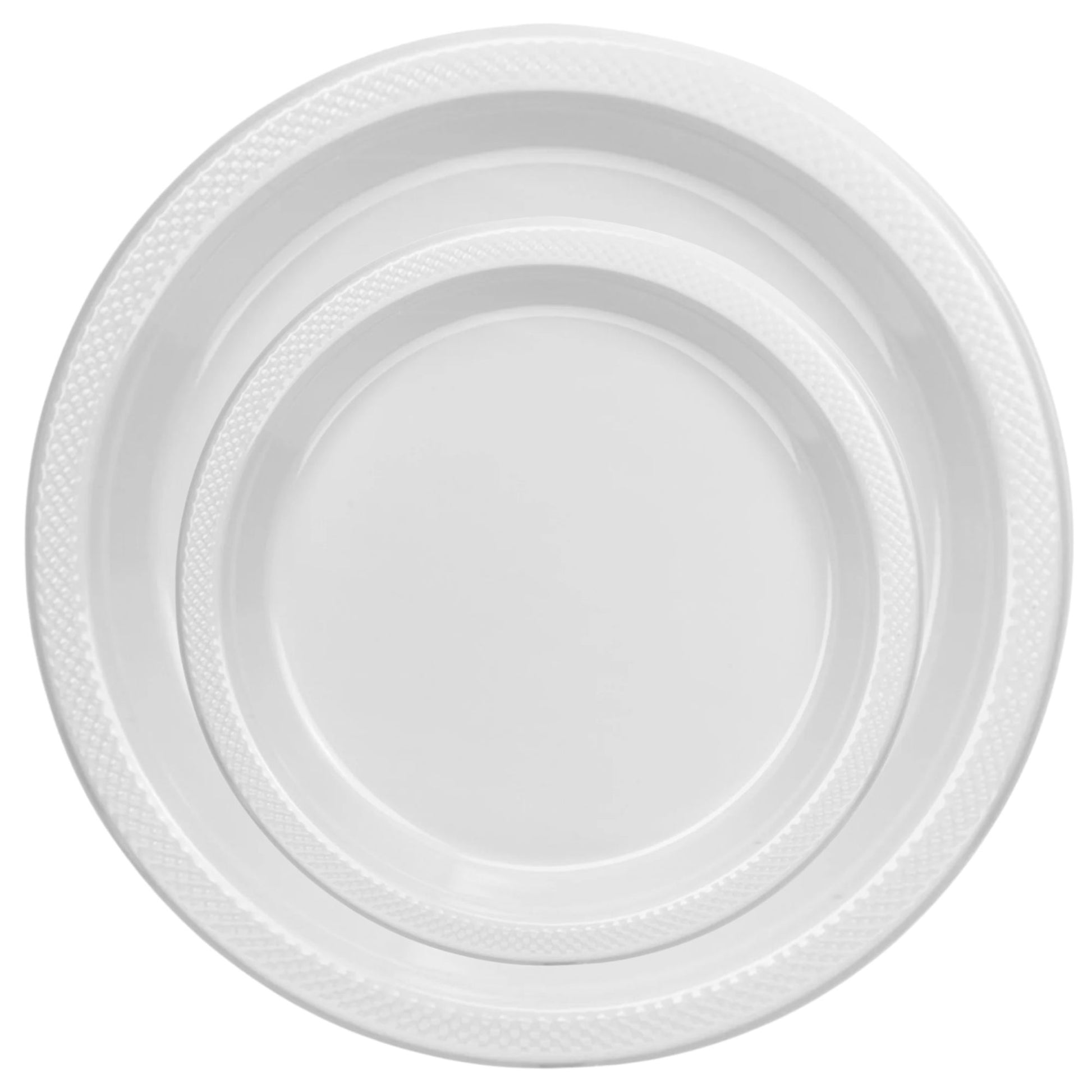 10" & 7" White Disposable Plastic Plates Combo Set Disposable Plates Hanna K Signature
