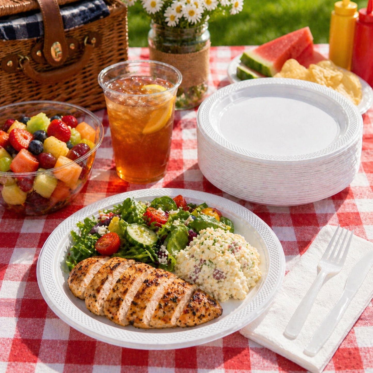 *BUY BULK* 10" Plates White Heavy Weight Plastic Disposable Disposable Plates Hanna K Signature