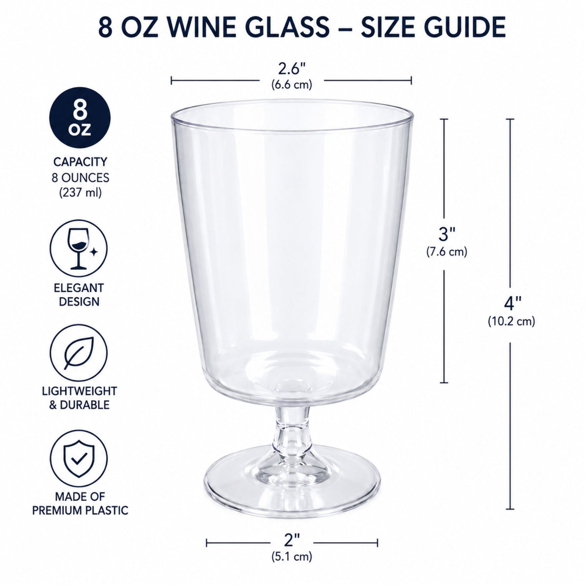 8oz Footed Elegant Plastic Wine Glasses Clear Disposable Party Cups Dispoable Wine Glasses Hanna K Signature