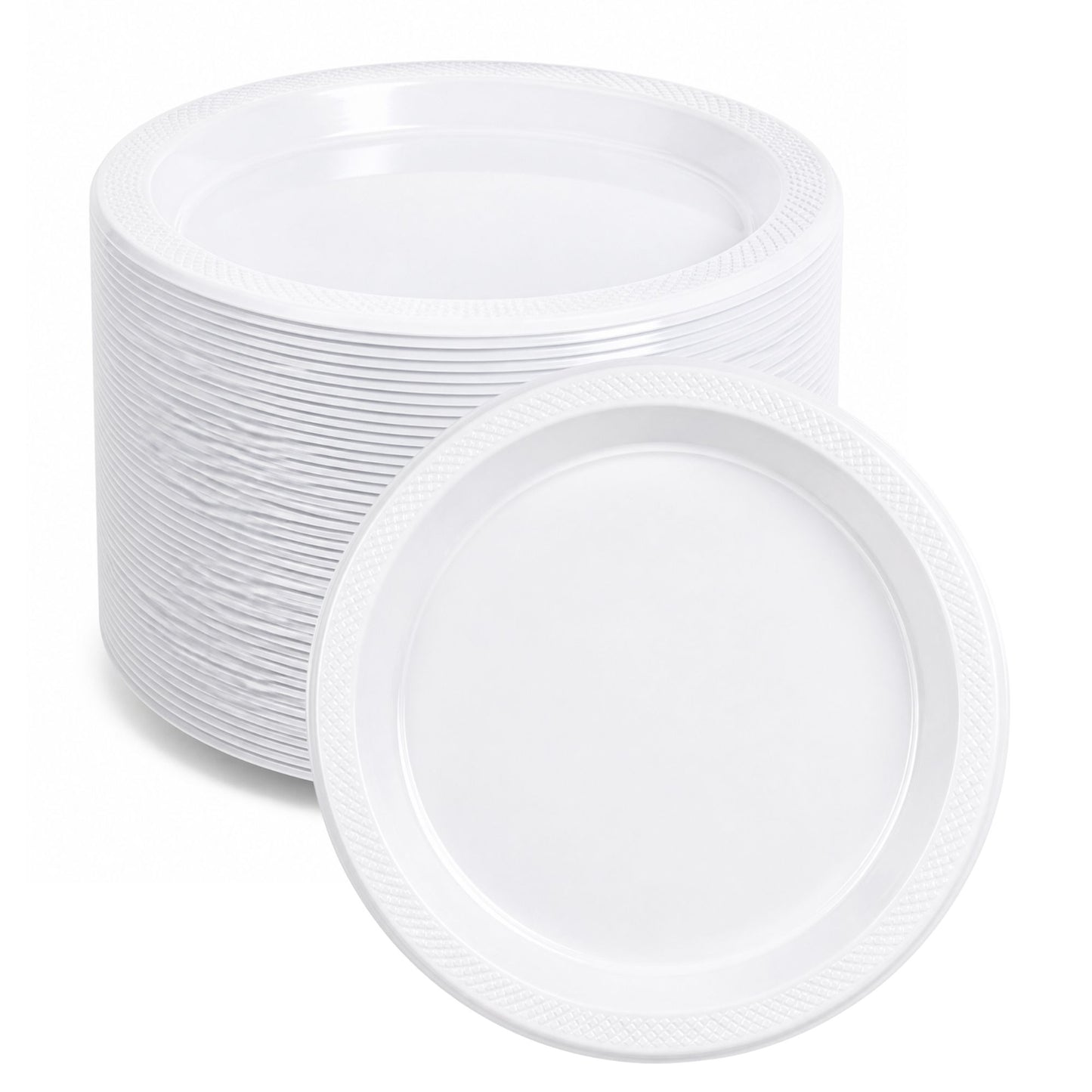 *BUY BULK* 7" Plates White Heavy weight Plastic Disposable Disposable Plates Hanna K Signature