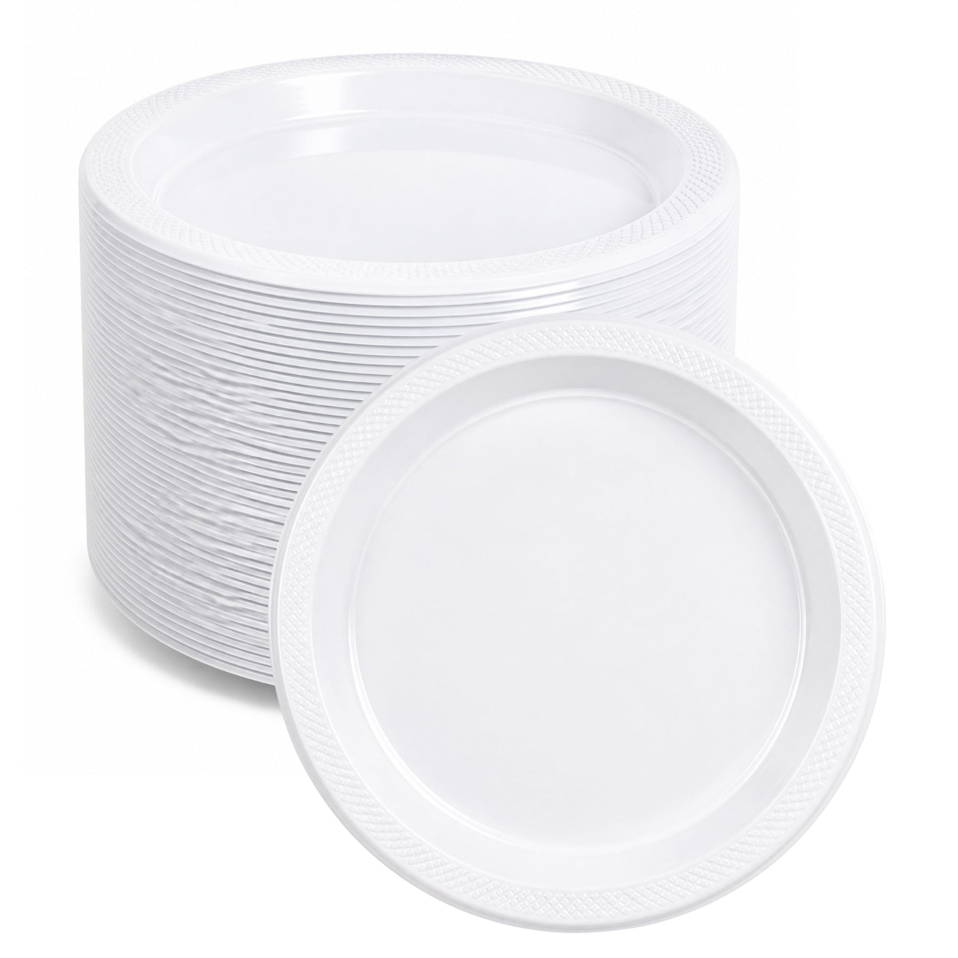 *BUY BULK* 7" Plates White Heavy weight Plastic Disposable Disposable Plates Hanna K Signature